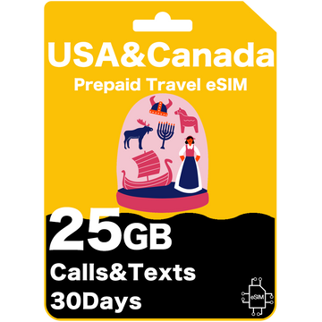 Canada Travel eSIM Card 25GB Data - AT&T