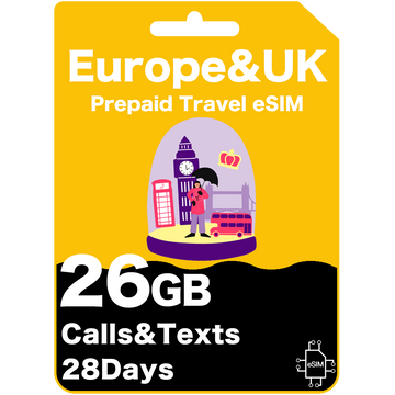 Europe & UK Prepaid Travel eSIM