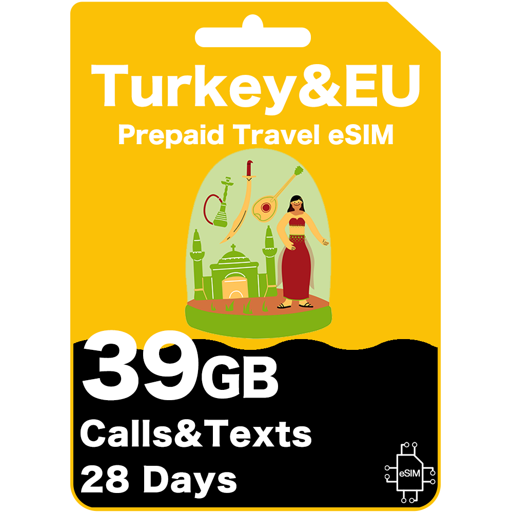 Turkey & Europe Prepaid Travel eSIM - Vodafone